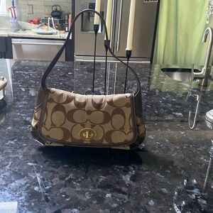Coach brown and  tan canvas bag never been worn